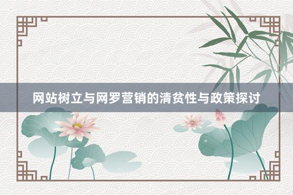 网站树立与网罗营销的清贫性与政策探讨